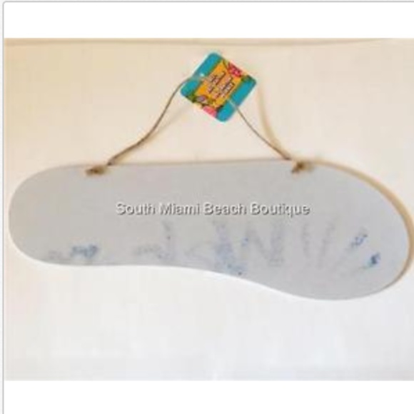 WELCOME Flip Flop Wood Tiki Bar Sign Luau Island Beach House Decor Wall Door - Picture 7 of 7